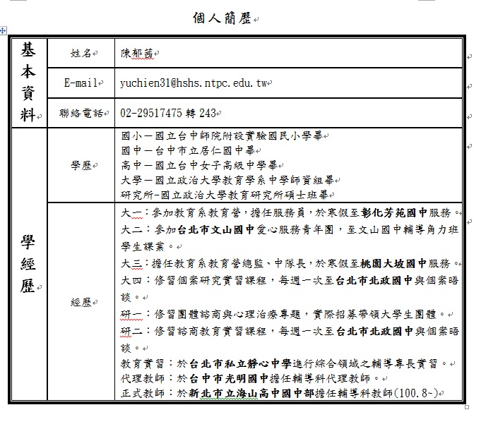 個人檔案